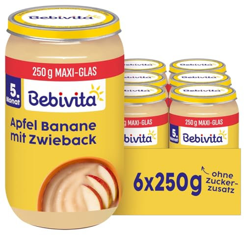 Bebivita Frucht & Getreide Zwieback in Apfel-Banane, 250g 6er Pack (6x250g)