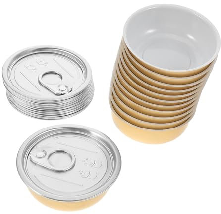 PHENOFICE 12piezas Tarros Aluminio Herméticos Lata Fácil Abrir Para Postres y Alimentos Cajas Reutilizables Para Almacenaje Fresco Cocina y Picnic
