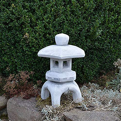 Yingtuwinh Giardino Ornamento Giapponese Pietra Lampada Quattro Luci Angolo Decorazione Lampada 17.5 * 17.5 * 37cm