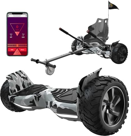RCB Hoverboards SUV Auto-équilibré Hoverboards, APP contrôle Fonction, Hoverboard de 8,5 Pouces Bluetooth+ Hoverkart Go Kart，Cadeau pour Enfants et Adolescents