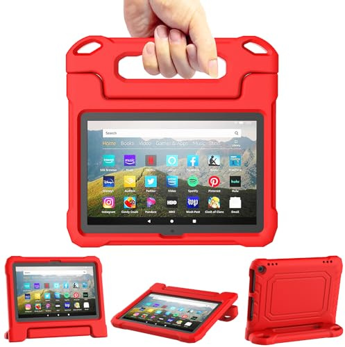 DJ&RPPQ Custodia antiurto resistente per bambini con cavalletto per bambini (incompatibile con Sony Nokia da 8, colore: Rosso