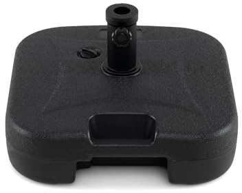 COSTWAY Base Quadrata Riempibile per Ombrellone da Patio, Supporto per Ombrellone da Mercato Pesante da 27 kg con 3 Adattatori, Supporto in Metallo per Palo per Giardino, Piscina e Cortile