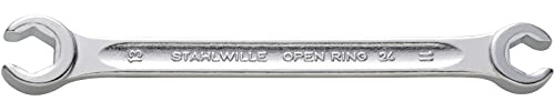 Stahlwille 41483234 24a Double Ended Angled Open Ring Wrench, Hexagon, Size 1/2 x 9/16, 180 mm Length, Chrome Alloy Steel, Anti-slip Drive Profile, Made in Germany