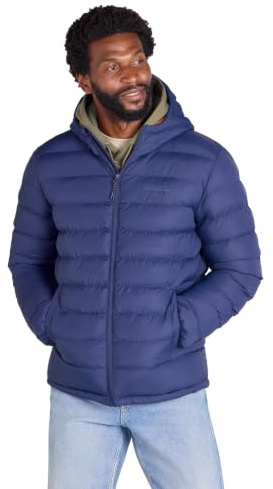 Mountain Warehouse Seasons Mens Padded Puffer Jacket | Lightweight & Water Resistant Hooded Coat, Lab Tested to -30C, Insulated for Winter Walking