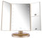 deweisn Lighted Vanity Makeup Mirror with 3X/2X/1X Magnification, 21 LED Lights and Touch Screen Dimmable Mirror, Two power Supply Mode Tabletop Makeup mirror,Travel Cosmetic Mirror(Gold)