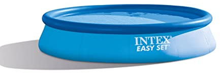 INTEX Easy Set 18 ft x 48in Above Ground Pool Set, Round Inflatable Swimming Pool with 1500 GPH Cartridge Filter Pump, Ladder, Cover, & Ground Cloth