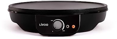 Livoo DOP196 Crêpière Électrique ⌀30 cm | Appareil à Crêpes Anti-adhésif | 1000W, Black