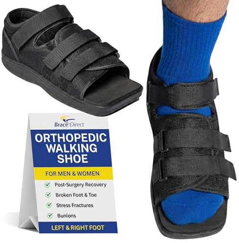 Brace Direct Post-Op Schuh – verstellbarer orthopädischer Wanderschuh für gebrochene Füße und Zehen, Stressfrakturen, Ballenzehen, Erholung nach Operationen, linker oder rechter Fuß, Herren, M