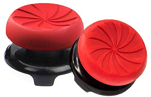 TEUVO Thumbsticks, Silicone Copertina Thumbsticks Grip per PS4 Controllore e per PS5 Controllore a Aiuto con Mirare, Controllo e Ridurre Pollice La Stanchezza, Rosso, 2 Pezzi