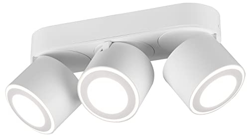 Trio Leuchten LED Deckeneinbau u. Aufbauleuchte Taurus 652910331, Metall Weiß matt, inkl. 3x 3.5 Watt + 3x 1.5 Watt LED
