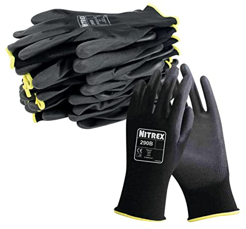 NITREX 290B Gants de travail et de sécurité - 10 paires -protection contre les abrasions et les déchirures, adhérence maximale, protection mécanique et industrielle, taille 10