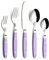 ANNOVA Silberbesteck Set 20 Stück Edelstahl Farbe Griff mit Niete (Light Purple, 20 Pieces)