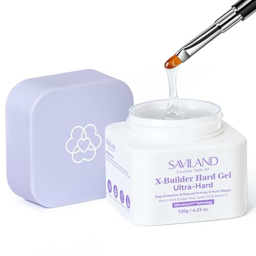 SAVILAND Super Hard Nail Construction Gel U V, 100 g byggare växtbaserad klar gel med glimmer, E-vitamin, ricinolja, förstärkning och förtjockning