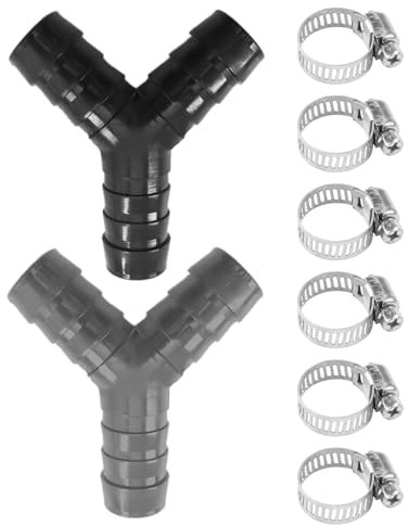 2 Sets of Y-Type Plastic Hose Connectors & Distributors - Drain Hose Accessories for Dishwashers & Washing Machines