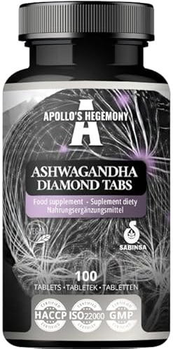 Ashwagandha Extract 568 mg per tablett, 100 veganska tabletter, 400 portioner per förpackning, Withania somnifera-extrakt innehåller 7% withanolider, Stödja minne och koncentration - Apollo's Hegemony