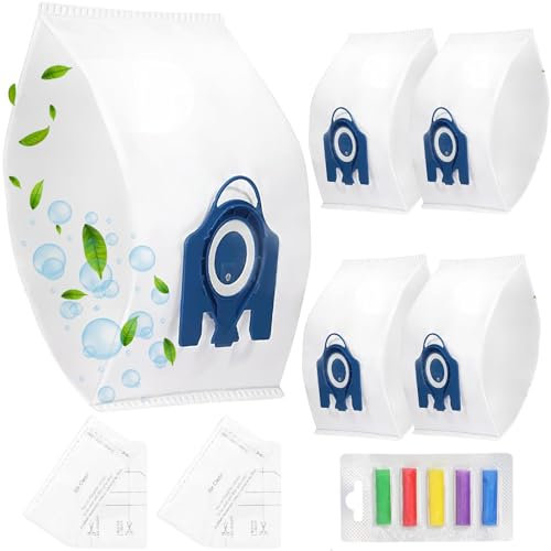 UTIZ 5 Pack Vacuum Cleaner Bags With Miele Classic C1, Complete C1 C2 C3, S227 S240, S270, S400, S400i, S600, S800, S2, S5, S8, for Miele Hoover Bags, with 1 set Air Filter + 5 Fresheners Rainbow