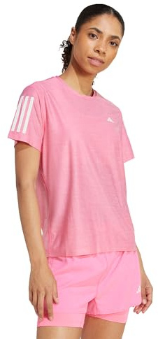 Adidas Femme Own The Run Base Tee, Lucid Pink/White, XL