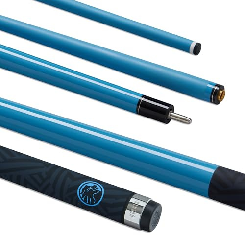 POWERGLIDE Snooker Pool eller biljardkö | Quanta | Kol & glasfiber | Ultra Smooth Glans, matt grepp | 2 delar 50/50 Gemensamma | 13 mm spets | Full storlek 57 tum | Cerulean Blue
