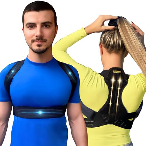 Knight Correttore Posturale Spalle Schiena - Fascia Posturale per Uomo e Donna Regolabile - Sollievo da Dolore Cervicale e Schiena Dritta - M