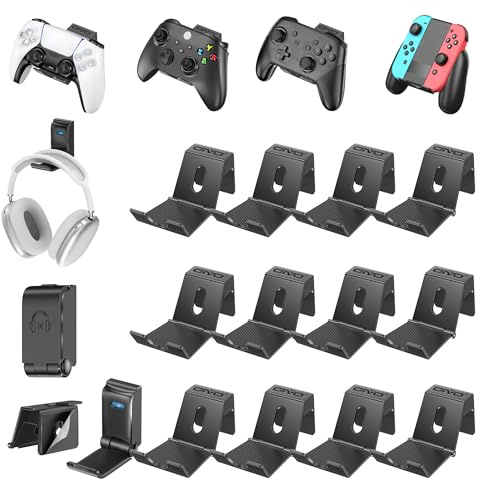 OIVO Supporto per Controller/Cuffie, Parete Porta Cuffie Pieghevole, Gancio Universale per Cuffie Over Ear, Supporto per Cuffie/Controller per Accessori da Gioco (12 Pezzi)