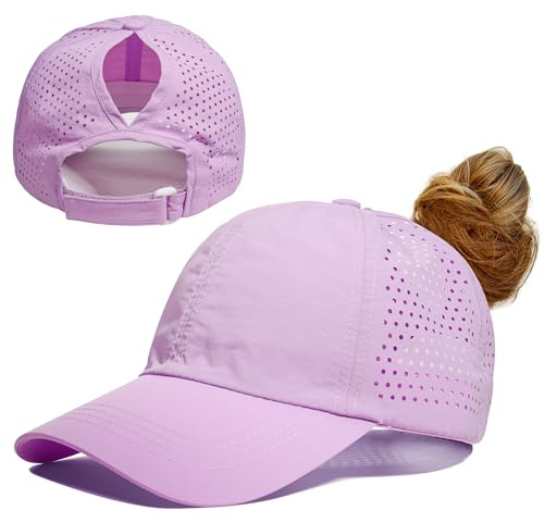 Gisdanchz Cappello Donna con Visiera Estivo Coda di Cavallo, Cappelli Cappellino Berretto Donna con Visiera Estivo Baseball cap per Running Corsa Golf Tennis, Viola One Size