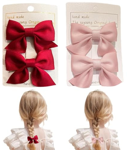 DOKRIN Pinzette per capelli,2 paia di forcine con fiocco per capelli, copricapi per bambini, fermagli laterali per ragazze, accessori per capelli