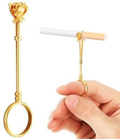Anillo para Fumadores,Anillo de Soporte de Cigarrillo,Metal Dedo de Cigarrillo Anillo,Anillo portacigarrillos para mujer,Clip de anillo para cigarrillos para mujeres y hombres,Para Hombres y Mujeres