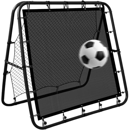 DZAEMOSIIE Red de reboteo de fútbol de 120 x 120 cm, red de reboteador de doble cara con objetivo, red de entrenamiento ajustable con 6 ángulos ajustables, también para balonmano, tenis, voleibol
