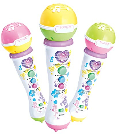 Kids Microphone Toy with Voice Changer Karaoke Music for Children Singing Entertainment (One Size)