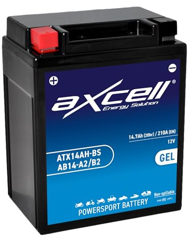 AXCELL Batterie 12V YB14-A2 GEL 51412 passend für Honda XRV 750 Africa Twin RD04 1990-1992
