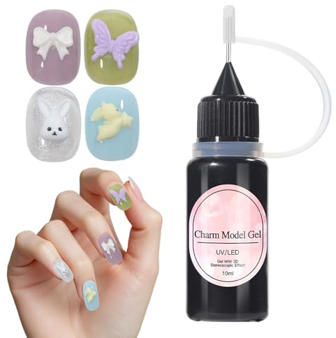 Nagelformningsgel 10 ml Genomskinlig Charm Formningslim | 3D Gel För Nagelformning För Förlängning, Konst Och Design, Målning, Färger, Glitter, Pärlor Och Press Till Och Hemma