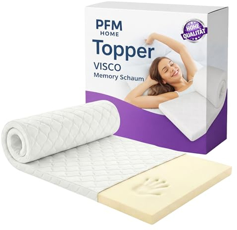 PFM HOME - Viscoelastischer Matratzentopper 140x200 - Topper mit Memory Schaum Effekt - Matratzenauflage VISCO für Bett und Boxspringbett - Höhe von 5 cm