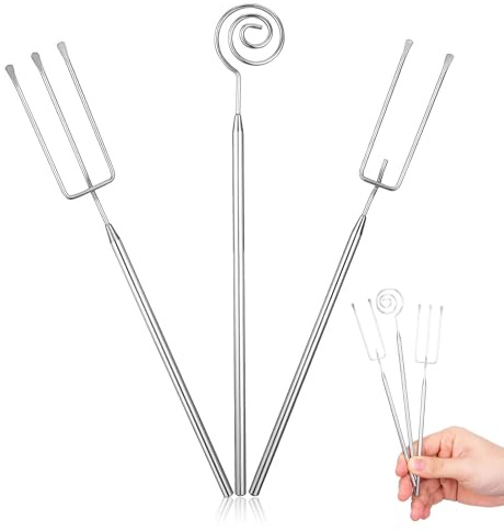 SWETRACE Set 3 Pezzi Forchette per Fonduta in Acciaio Inossidabile Impugnatura Confortevole e Design Versatile per Cucina su Fornello