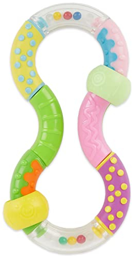 Bieco Ringrassel baby mit beweglichen Elementen | Beissring | Rasselring Baby Ringrassel Greifling Rassel Ring Rassel Motorikspielzeug | Sensorik Spielzeug für Babys