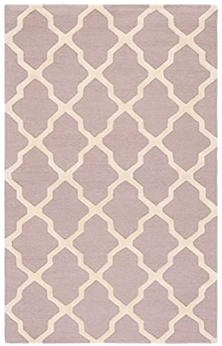 Safavieh Trellis Indoor Hand Tufted Rectangle Area Rug, Cambridge Collection, CAM121, in Beige / Ivory, 152 X 244 cm for Living Room, Bedroom or Any Indoor Space