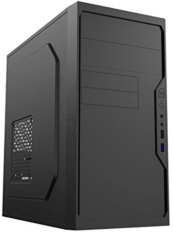 CiT Work PC Case, Micro-ATX, Minimalist Design, Spacious Interior, Room To Mount Three Fans, Two USB Ports Included, A High Performance Chassis For Home and Office Environments | Black