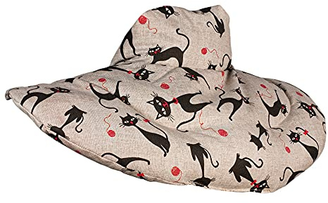 Coussin de nuque avec col montant - Mimi le chat - Coussin aux grains d'épeautre - Coussin épaules et cou - Coussin chauffant - chaud ou froid