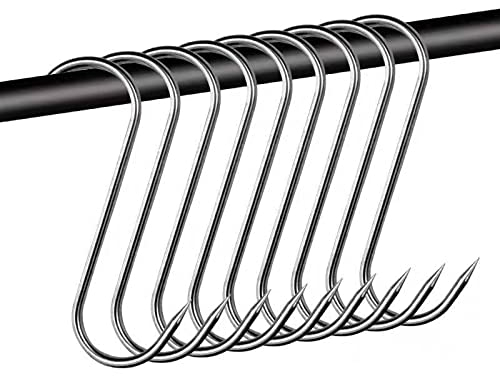 Ganchos para carne, 15 unidades, ganchos de acero inoxidable, 15 cm, ganchos de carnicería, ganchos de acero inoxidable, ganchos colgantes para ahumar,dormitorio, procesamiento de carne (15 cm)