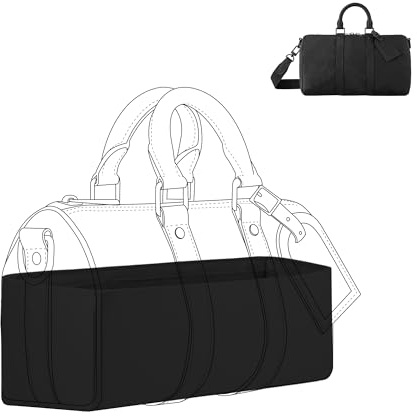 DGAZ Seide Handtaschen Organizer, Taschen Organisator für Keepall XS/25/27/45 Taschen, Leicht Innentasche Handtasche Einsatz (Schwarz, Keepall 45)