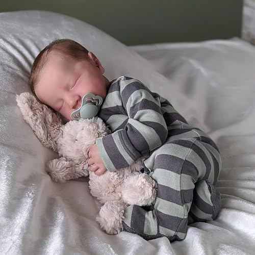 JIZHI Reborn Puppe 20 Zoll Lebensecht Baby Junge PuppenGeschlossenen Augen Realistische Babypuppen Hat Einen Weichen Vinylkörper Wie Echtes Baby
