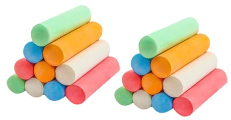 STOBOK 20St Staubfreie große Kreide kinderkreide strassenkreiden straßenkreiden Graffiti-Kreide Kreide unterrichten staubfreie Kreide draussen Tafel Calciumcarbonat und Calciumsulfat