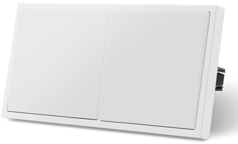 MVAVA Interruptores Conmutador con Garfio,Interruptor pared con Mate,Basculante Con Gran Panel,Fácil Instalación,1 Gang 2 Vía,150mm Blanco