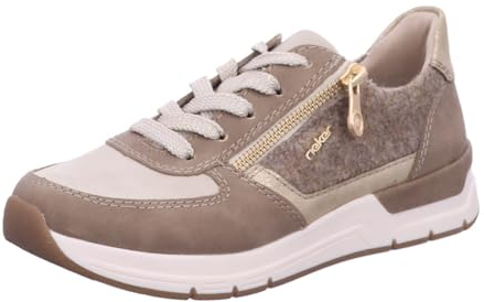 Rieker Damen Low-Top Sneaker 58902, Frauen Halbschuhe, lose Einlage,Laufschuhe,schnürschuhe,schnürer,Plateausohle,beige (64),38 EU / 5 UK