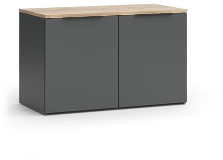 Vicco Credenza Wido, Antracite, 80 x 50 cm con 2 porte, adatto per riporre abiti e oggetti per la casa
