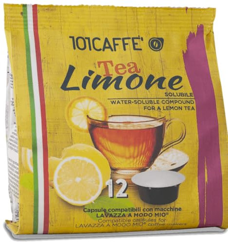 101CAFFE' T? al Limone | Confezione da 12 capsule compatibile con Lavazza A Modo Mio