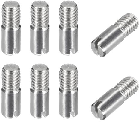 QUARKZMAN 8Pcs M5 x 14mm Spinotto Cilindrico Scanalato 304 Acciaio Inossidabile Perno di Posizionamento Filettatura Esterna per Mobili Armadi