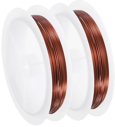 QUARKZMAN 2Pz Filo Di Rame 22 Gauge(0.6MM) Per Creazione Di Gioielli Filo Resistente All'ossidazione Per Forniture Artigianali Di Gioielli, Rame, 4.5M
