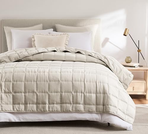 R.SHARE Copriletto Matrimoniale Estiva, Trapunta Matrimoniale Primaverile 300×270 cm Grano, Trapuntino Leggero Coperta Divano Letto Multiuso Mezza stagione, Microfibra Morbido Confortevole OEKO