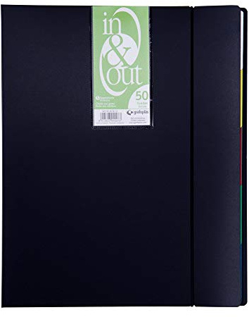 Grafoplas 39405010－Carpeta fundas extraibles, tamaño A4, color negro, 50 fundas