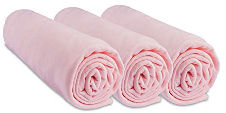 Juego de 3 sábanas Funda de 70 x 140 cm, Cama Infantil, 70 x 140 cm, 100% algodón, Jersey | Rosa, Extensible y Transpirable, sueño Saludable | Marca Easy Dort | Certificado Oeko-Tex | Calidad |